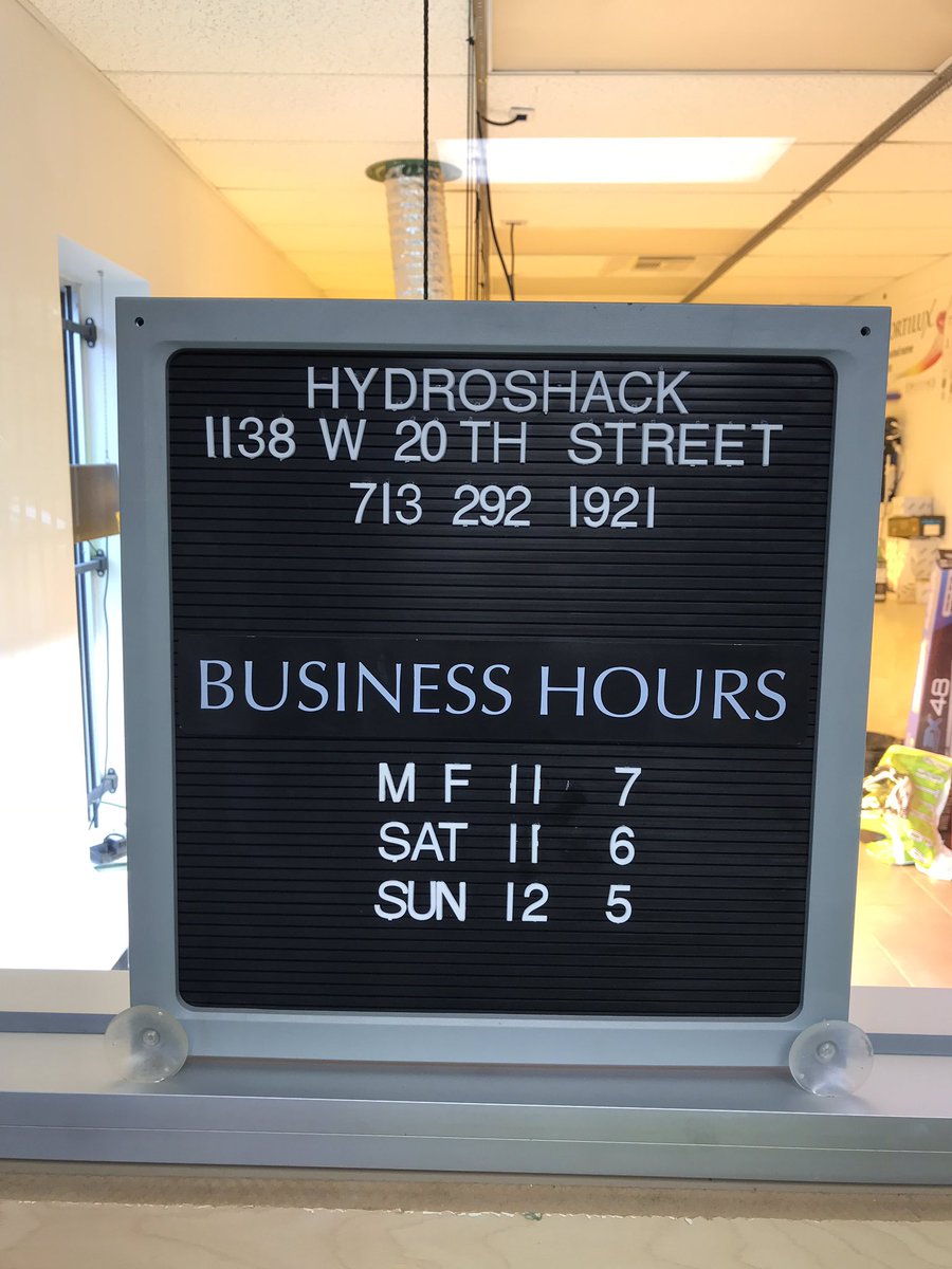 HydroShack's tweet image. New hours are official. We now open at 11AM.