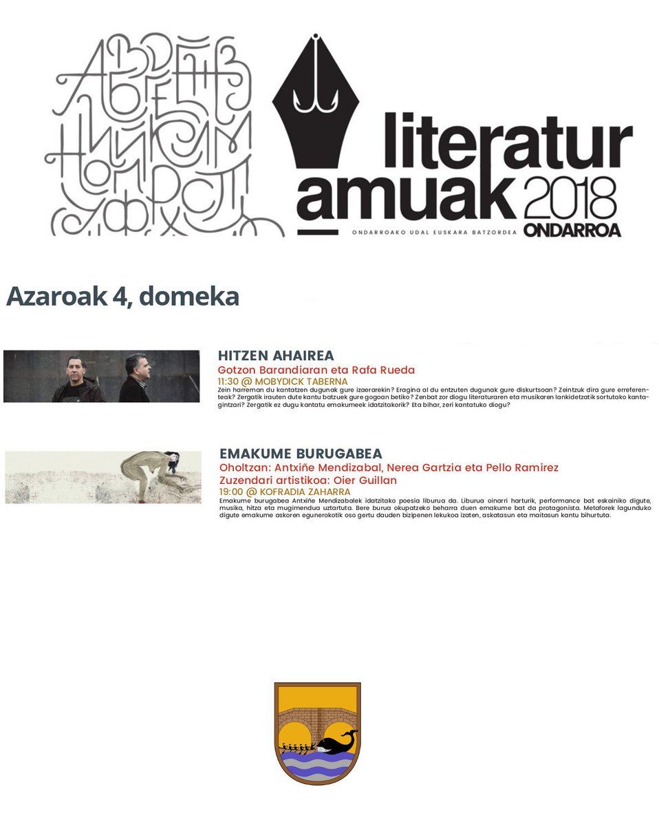 Hemen duzue gaurko Literatur Amuen egitaraua: