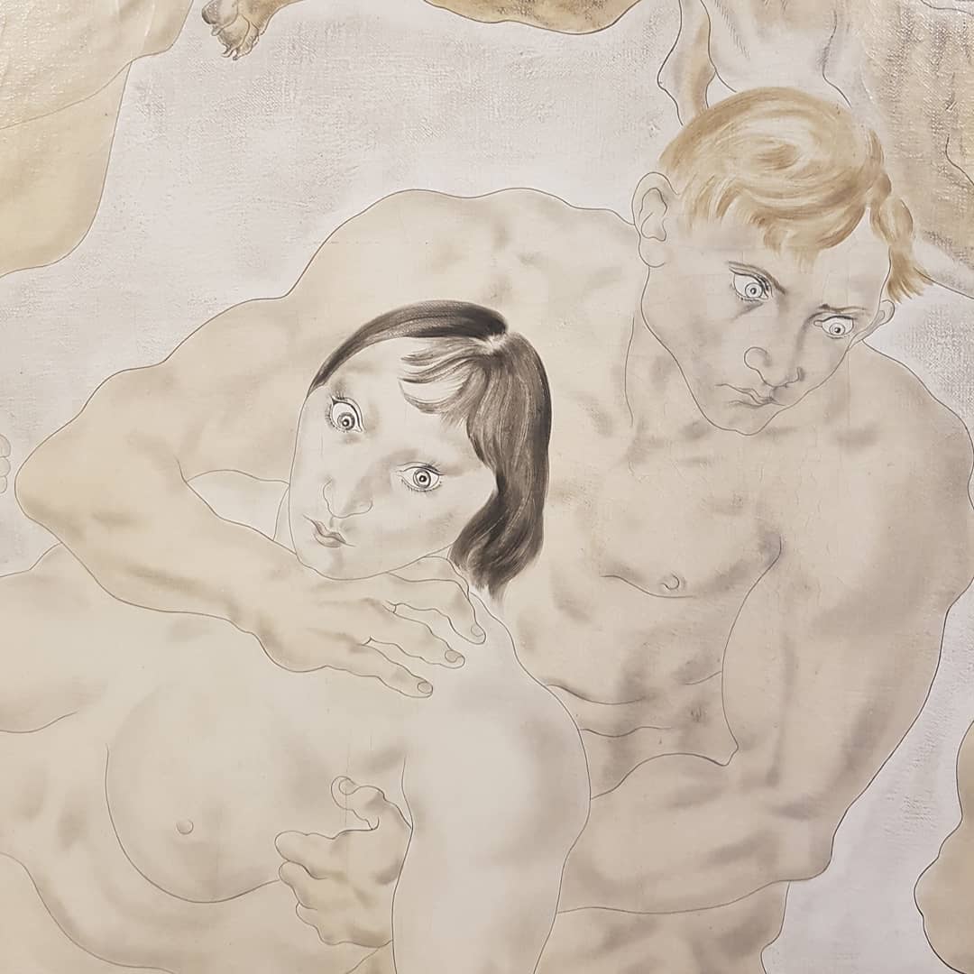 twittecaro's tweet photo. • Foujita moderne • Des tableaux monumentaux realisés en 1928, sont exposés au Château du Val Fleury #zoomsurlestableaux #esquisse #anepasmanquer 
#exposition #visitecommentee #gifsuryvette #francojaponais #magnifique #entreelibre #leonardtsugouharufoujita #beauxarts https://t.co/9iFvstTzT9