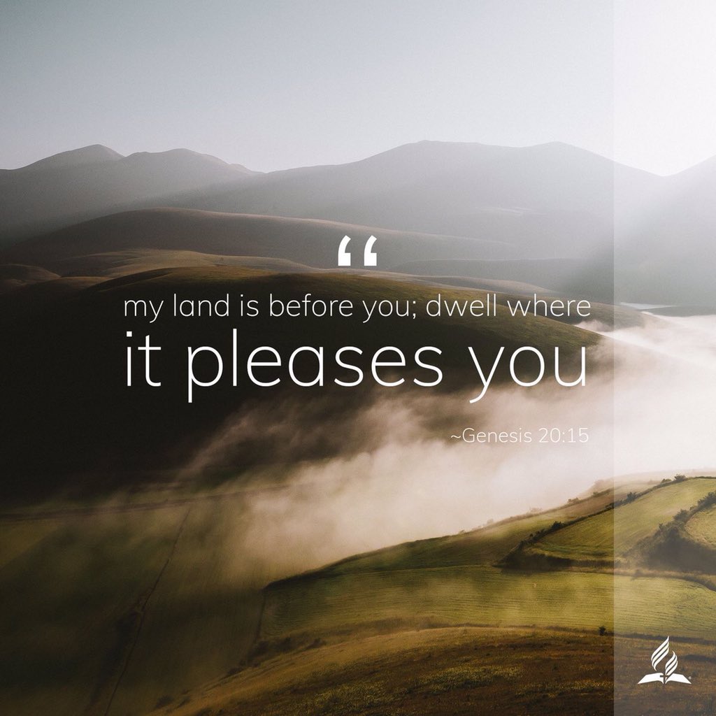 EdgardHorna's tweet image. Gn 20:15 (NIV): “And Abimelek said, “My land is before you; live wherever you like” #rbhw #FirstGod #Bible