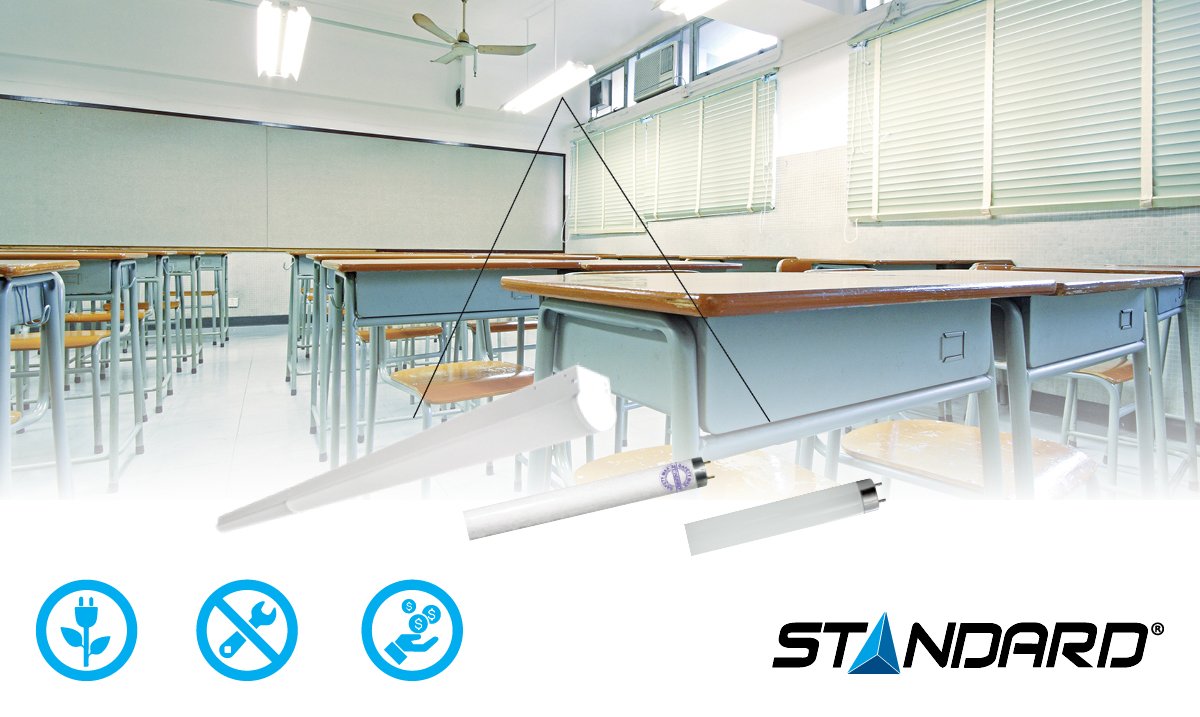 StandardProInc's tweet image. Best Options to retrofit your classrooms: 
➡️ STANDARD’s LED Strip Light for a complete retrofit of your traditional fluorescent linear luminaires 
➡️LED Tubes replace old lamps 1 to 1
➡️LED Safety Max to prevent damages in case of breakage
#ItsThatSimple #BestOptions