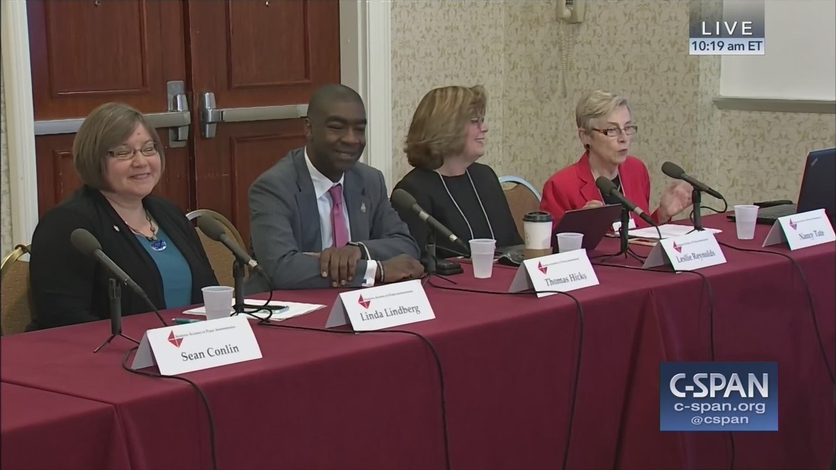 cspan's tweet photo. Discussion on Election Challenges, @napawash hosts – LIVE on C-SPAN &amp; @cspanRadio https://t.co/D8sTWOWLIr #FallMeeting2018 https://t.co/6ZuYZhCP0r
