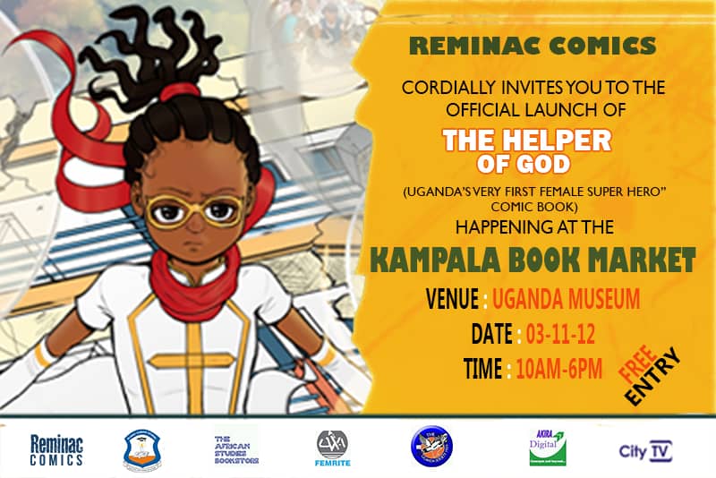 reminac_comics's tweet photo. Don't forget, We will be at the Kampala Book Market this Saturday at the Uganda Museum  for the official launch of "The Helper of God" Let  be there and support young talent. Follow link to read about the comic book.https://t.co/IYRnRQH0Ww https://t.co/WKEObMKOuz