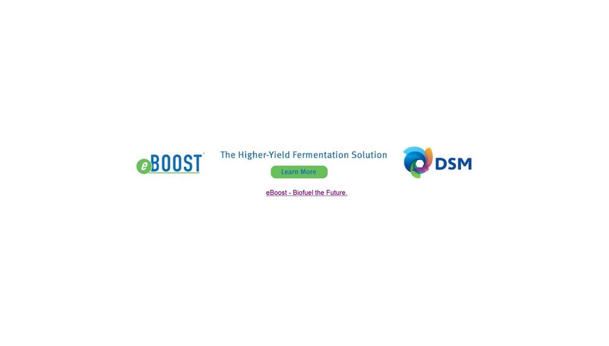 rarinke's tweet image. Innovative eBOOST™ yeast solution for starch conversion in dry and cream forms provides ethanol producers with consistent, increased ethanol yield while significantly reducing glycerol formation.
@DSM  #BiofuelsDigest biofuelthefuture.com
