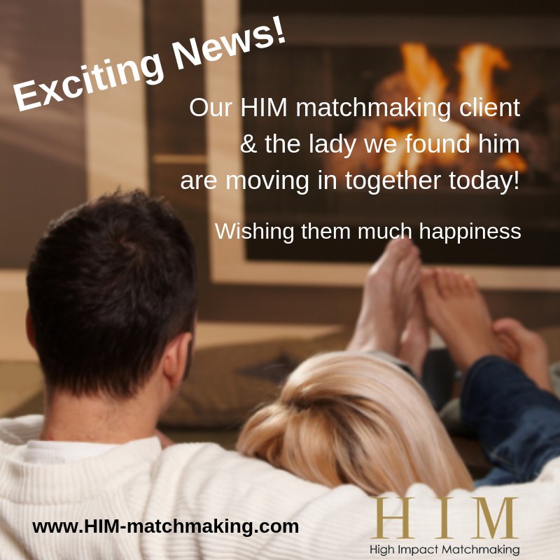 Exciting News. Our HIM-Matchmaking gentlemen client and the lady we found him are moving in together today 💗 #elitematchmaking