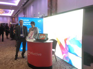 EPS_Eproductive's tweet photo. Our CEO Chris Cowls & Janet Gray on our stand at #Hospace18 - always happy to chat - so do stop by.... #Hospace2018 #HotelScheduling https://t.co/nMq95Y1fhy