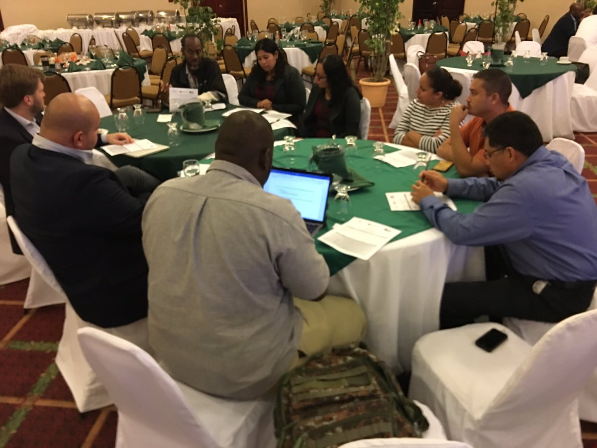 OEA_GestionPub's tweet photo. #BelizeOpenWeek #DevCa Day 2 closed with a strengthened civil society-Government dialogue. Today we are all set to begin our Belize #Hackathon working with #opendata on #Toursim at the UWI Open Campus, accompanied by experts from Argentina, Colombia and Jamaica https://t.co/5ZhxiuPMax