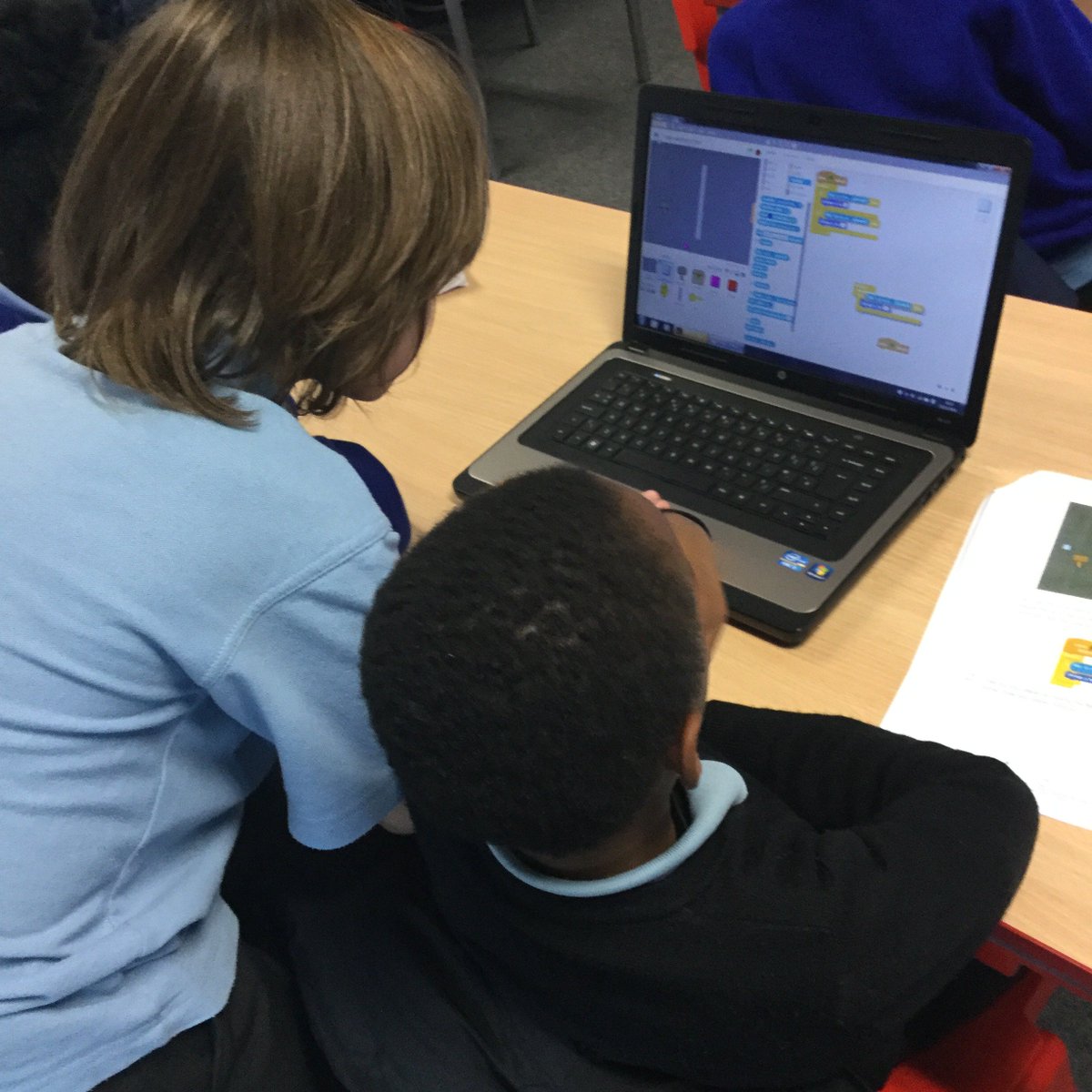 AshBeecroftG's tweet photo. Coding this afternoon in Ash Class #youngcoders #ks2computing #scratch #createyourownworld https://t.co/ZgPdhY2NGm