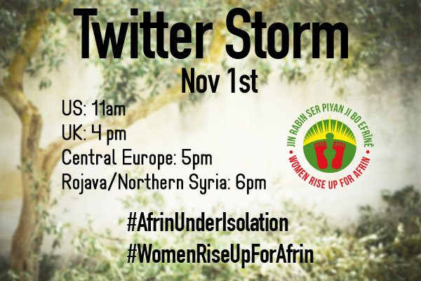 nonunadimeno's tweet photo. A fianco delle donne kurde, contro l'assedio di Afrin 
oggi h17 twitter storm  
twitta gli hashtag #AfrinUnderIsolation e #WomenRiseUpForAfrin
https://t.co/0oMbcE4FxZ
@riseupforafrin https://t.co/elsLrMtDSV