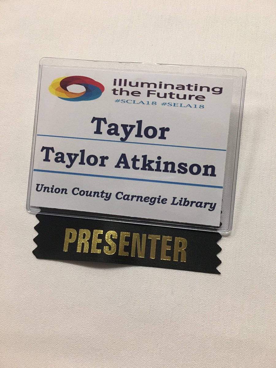 taylorcatkinson's tweet photo. At #SCLA2018? Come hear me talking about Libraries Creating Healthier Communities! Starts in 5 minutes in the Haywood Room. https://t.co/y648vZynd1