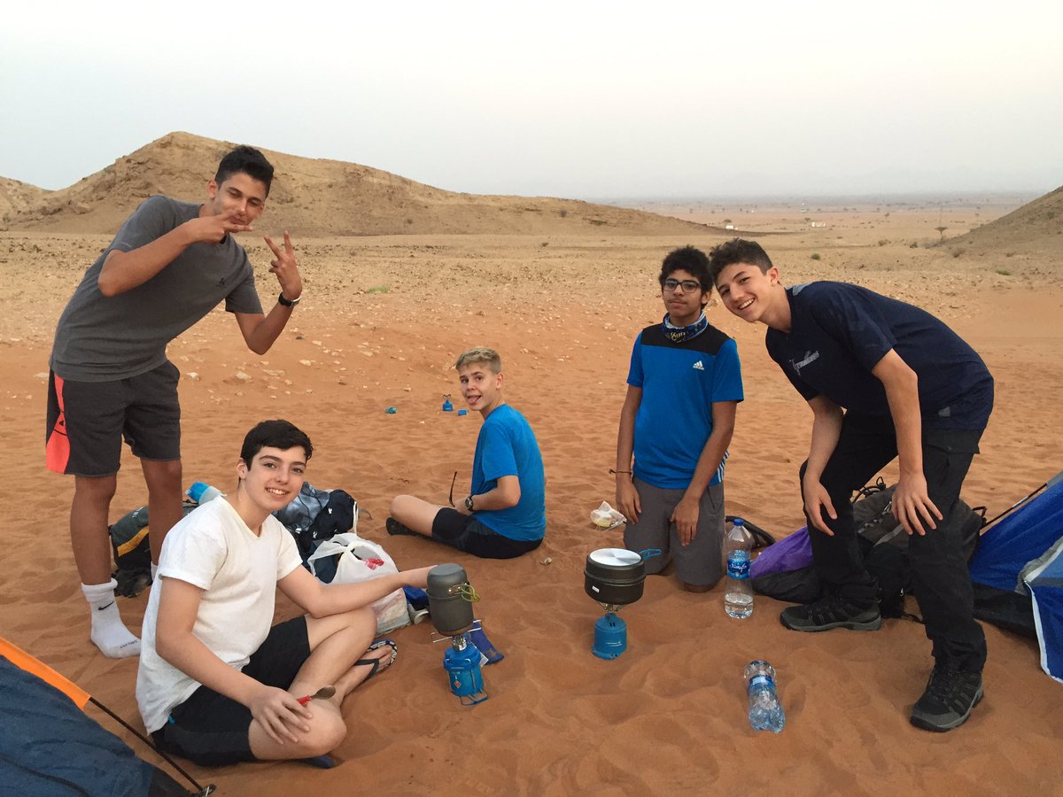 BSAKdofe's tweet photo. All students are settled at camp and are just finishing dinner. They have been super today. #BSAKDofEBronze @BSAKAbuDhabi https://t.co/tjML5Ktcyj