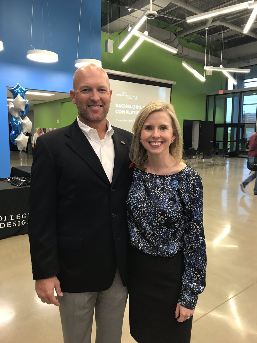 Jessica_A_Barry's tweet photo. Thank you @VoteDougBarry for taking a moment from the campaign trail to celebrate the release of our new Bachelor’s Degree in Design Leadership Program @themodernedu https://t.co/Ezo7eG5gnV