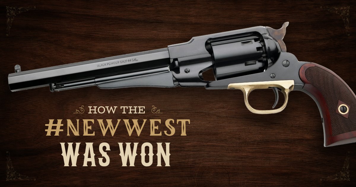 TaylorsFirearms's tweet photo. When you think #CowboyGuns you think #QuickDraw. But the ultimate in self-defense lies more in the controlled recoil and reliable sights of a #BlackPowderRevolver. #NewWest

See what we offer: https://t.co/NEepT7StA9 https://t.co/2aGqdUJanc