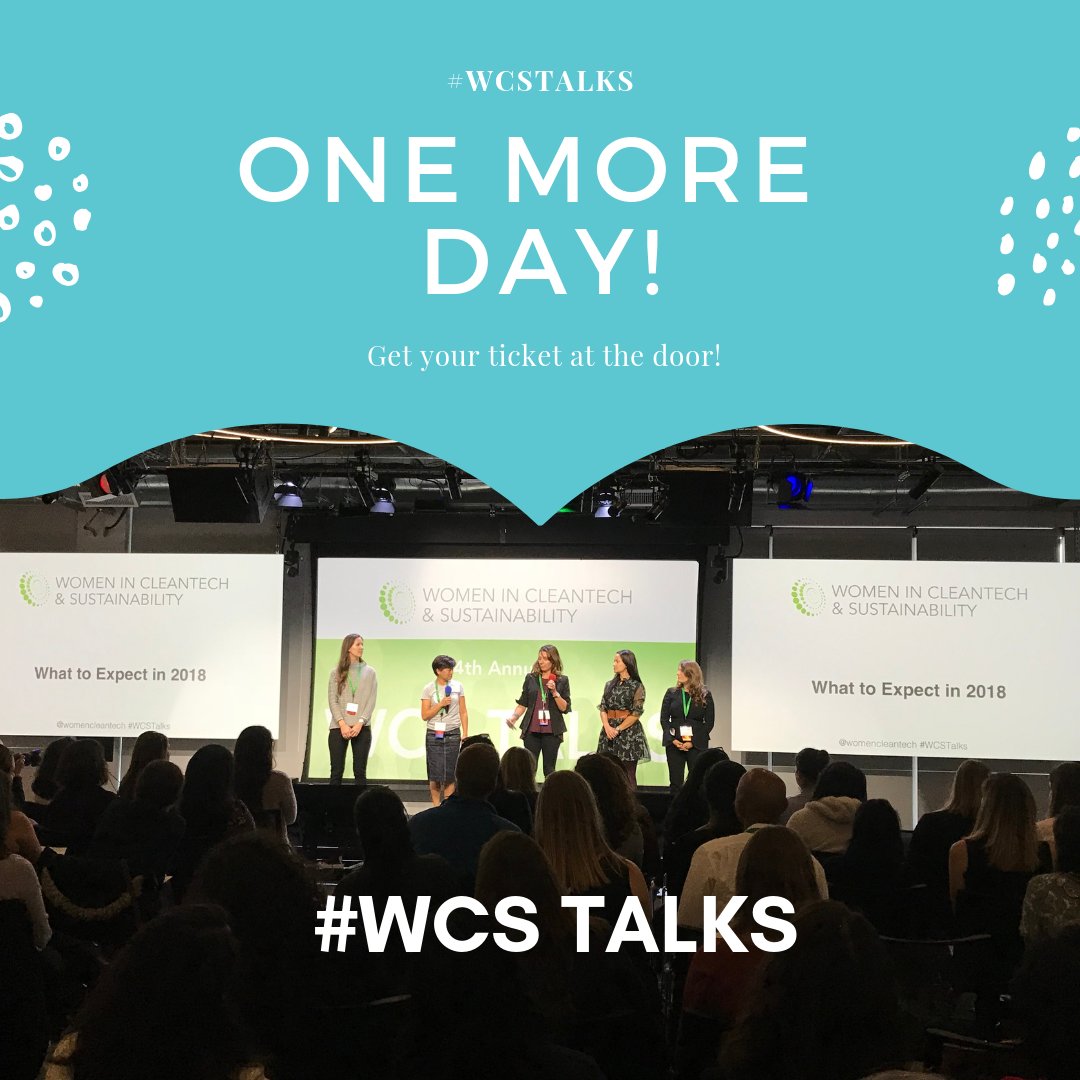 WomenCleantech's tweet photo. Only one more day until the 5th Annual WCS Talks, hosted by @google on Saturday, November 3, 2018. This event WILL SELL OUT so get your ticket today! https://t.co/z5ElpLrD7y 🌎🌏🌍#Cleantech #Cleaneconomy #sanfrancisco #sunnyvale #sustainability #womeninspiringwomen https://t.co/RNWRo5RwJX