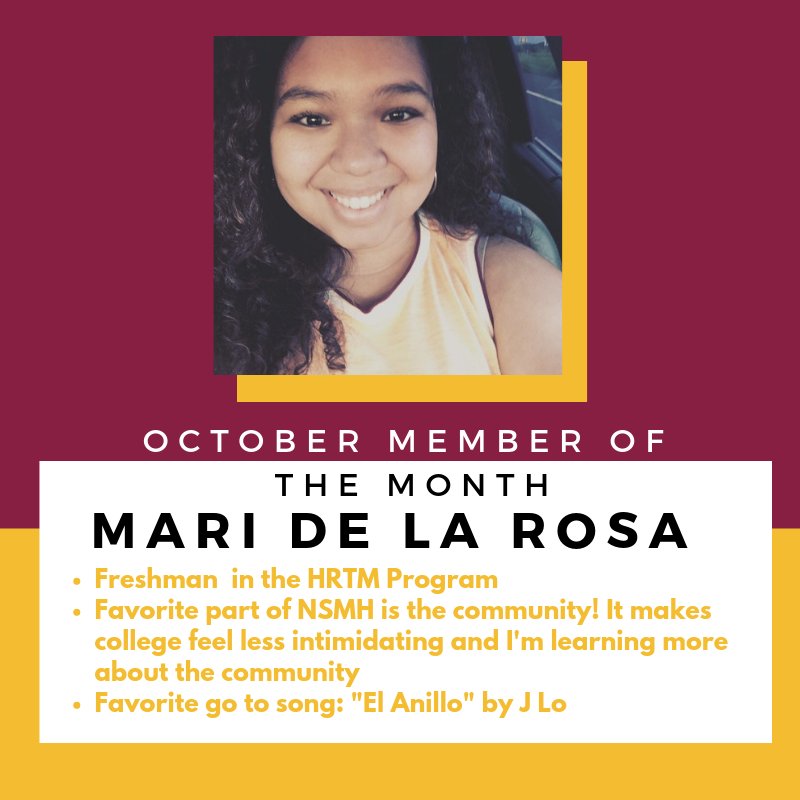 NMSUNSMH's tweet photo. Our Member of the Month is Mari! She has been such a great addition to our chapter! From helping at TAP to being our Chapter Leader Ambassador, she has been amazing! Thank you for all your hard work Mari!
•
#NMSUtakesNSMH #NSMHprstar18 #NSMHworld #NSMHinfluencer30 #NSMHMOM #NMSU https://t.co/ZSgvci7LV7