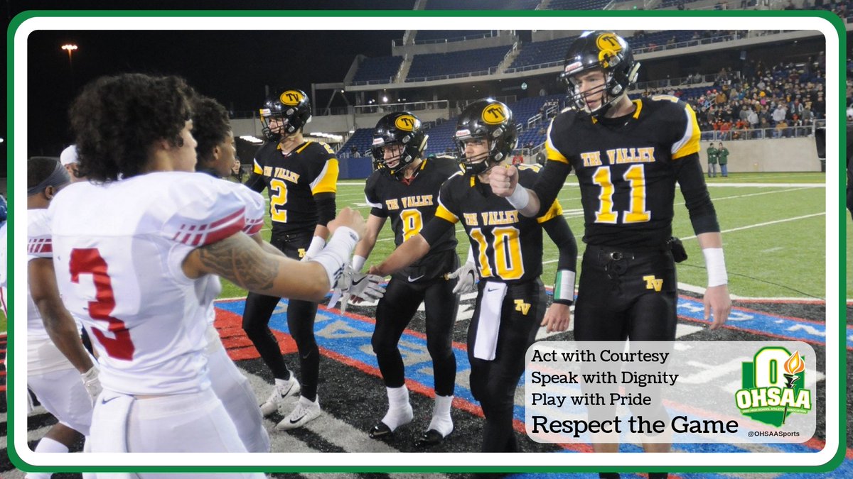 Every game, every match, every race, EVERY TIME! Respect the Game! #OHSAA

ohsaa.org/Respect-the-Ga…