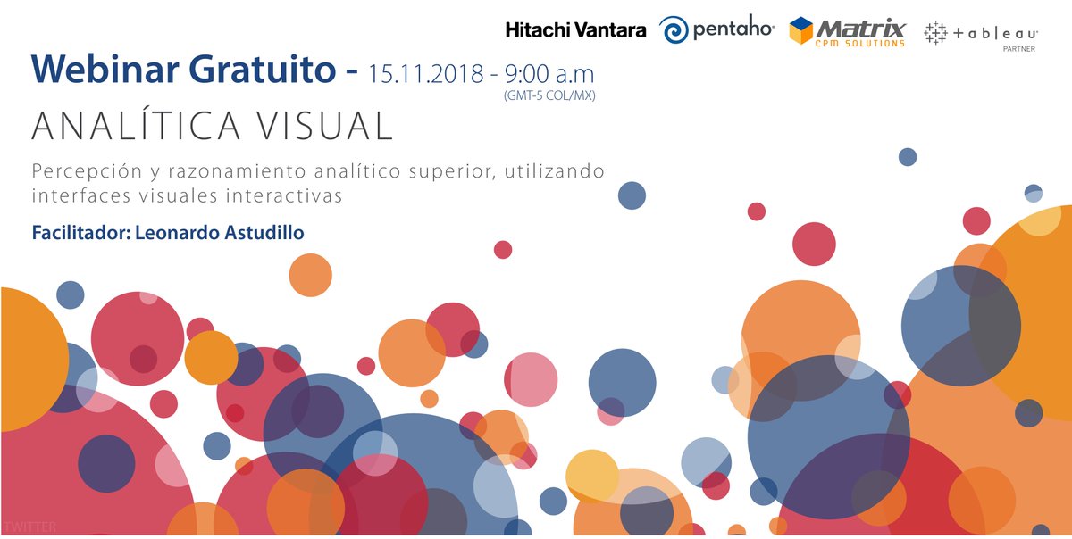 matrixcpm's tweet image. No se pueden perder este #Webinar Gratuito #AnalíticaVisual. Regístrese 👇 
#MatrixCPMSolutions.
ow.ly/f69n30mhco7