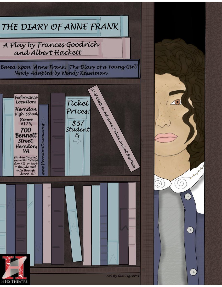 #TheDiaryofAnneFrank opens next Friday, Nov. 9th!  Join us for this intimate portrait of a young girl who comes of age during one of the most dark times in modern history.  Followed by discussion with a special guest.  herndondrama.org #HHSTheatre