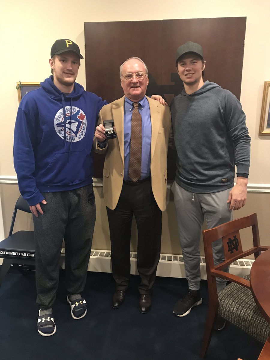 Andrew Peeke (@andrewpeeke20) on Twitter photo Honored to be able to present <a href="/NDHockey/">Notre Dame Hockey</a> B1G ring to our AD Jack Swarbrick #GoIrish #Earned Honored to be able to present <a href="/NDHockey/">Notre Dame Hockey</a> B1G ring to our AD Jack Swarbrick #GoIrish #Earned