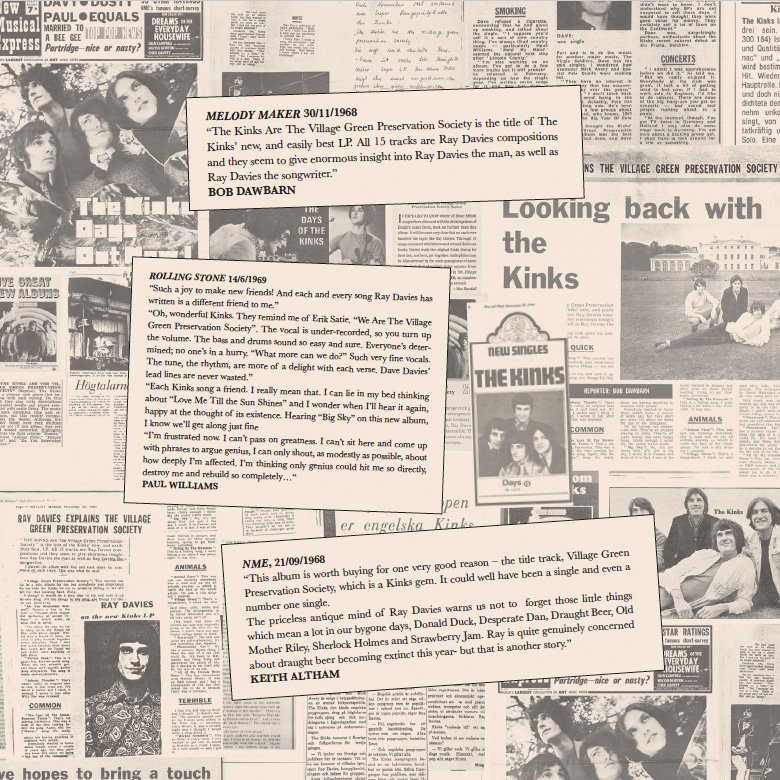 TheKinks's tweet photo. Some of the best press clippings from the original release of ’The Kinks Are The Village Green Preservation Society’ - if you had to pick one favourite quote about the album, which would it be? #TheKinks #VG50 #Quotes #MelodyMaker #NME #RollingStone https://t.co/Ua2SMF8XSb