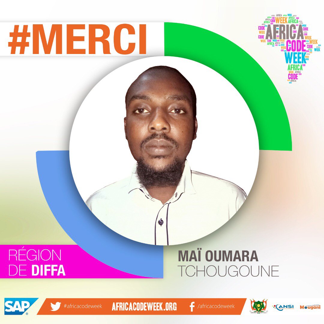 ACWNiger's tweet image. [#MANGA]
🙂Nos remerciements vont également à Mr Maï Oumara Tchougoune, notre formateur de la région de #Diffa pour son dynamisme 👏 #Digital4Dev Cc @guimbasaidou @warmo37 @Jokkolabs @NiangNiox @AnsiNiger @RabiaMoussa