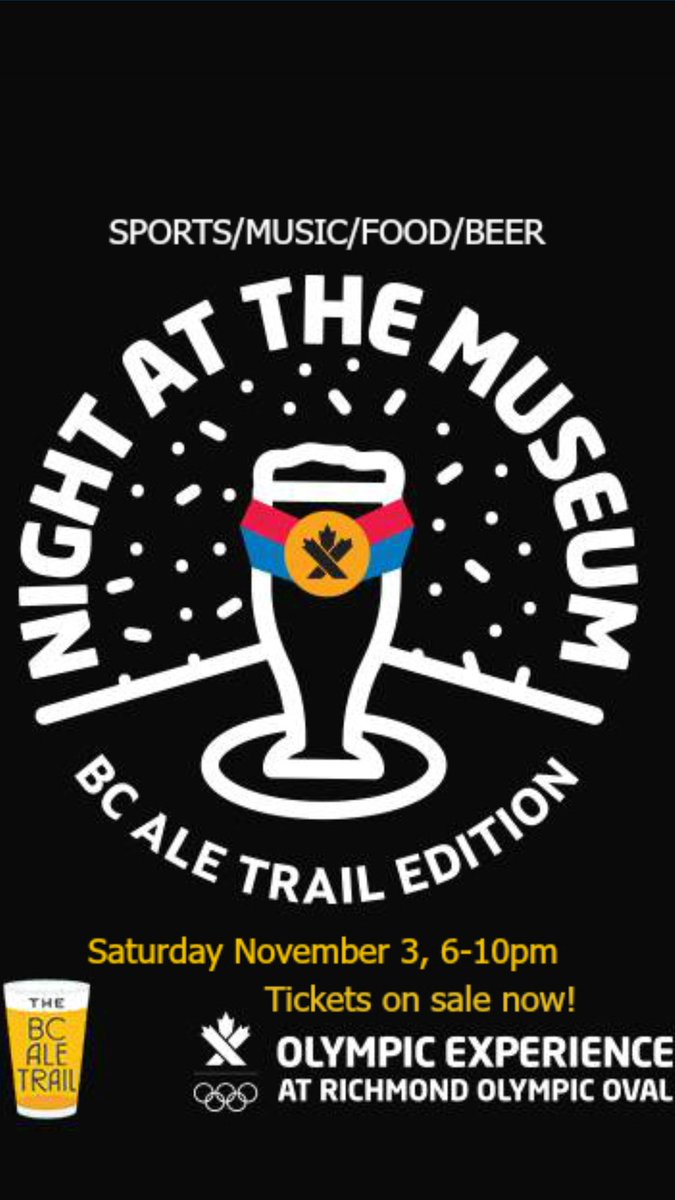 Night at the Museum: BC Ale Trail Edition | The @RmdOlympicExp is turning down the lights, and turning up the music for an adults-only night of craft beer, sport simulations and food. Join us! Sat Nov 3. Event preview &amp; tickets bit.ly/BCATROX  #craftROX #BCAleTrail