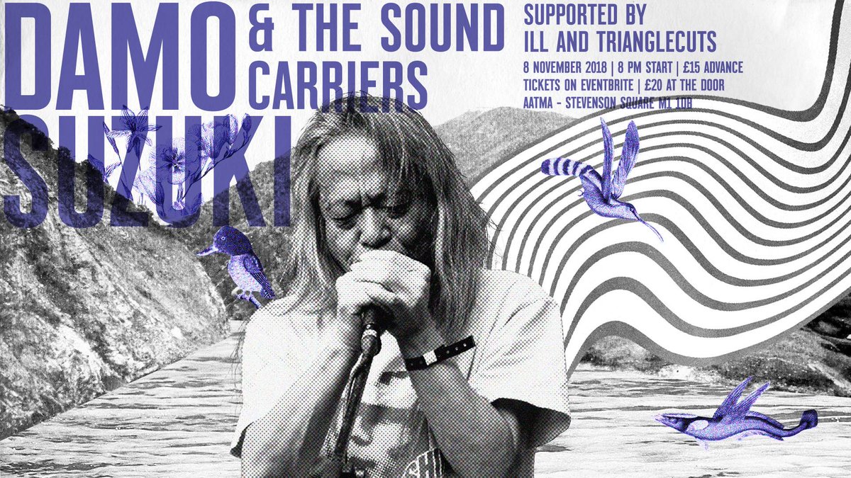 we_are_ill's tweet photo. ONLY 1 WEEK TO GO! Psych rock royalty Damo Suzuki is coming to @AatmaVenue MCR and we are absolutely delighted to be supporting him alongside @trianglecuts ! 💜💜💜
Grab your adv tix 🎫 https://t.co/DYa0s7K6qP 🎫 @_LuisaM_ @ILoveMCR @mcrwire @mancgigs @MCRMusicNews @BBCMarcRiley https://t.co/SxSphrC98W