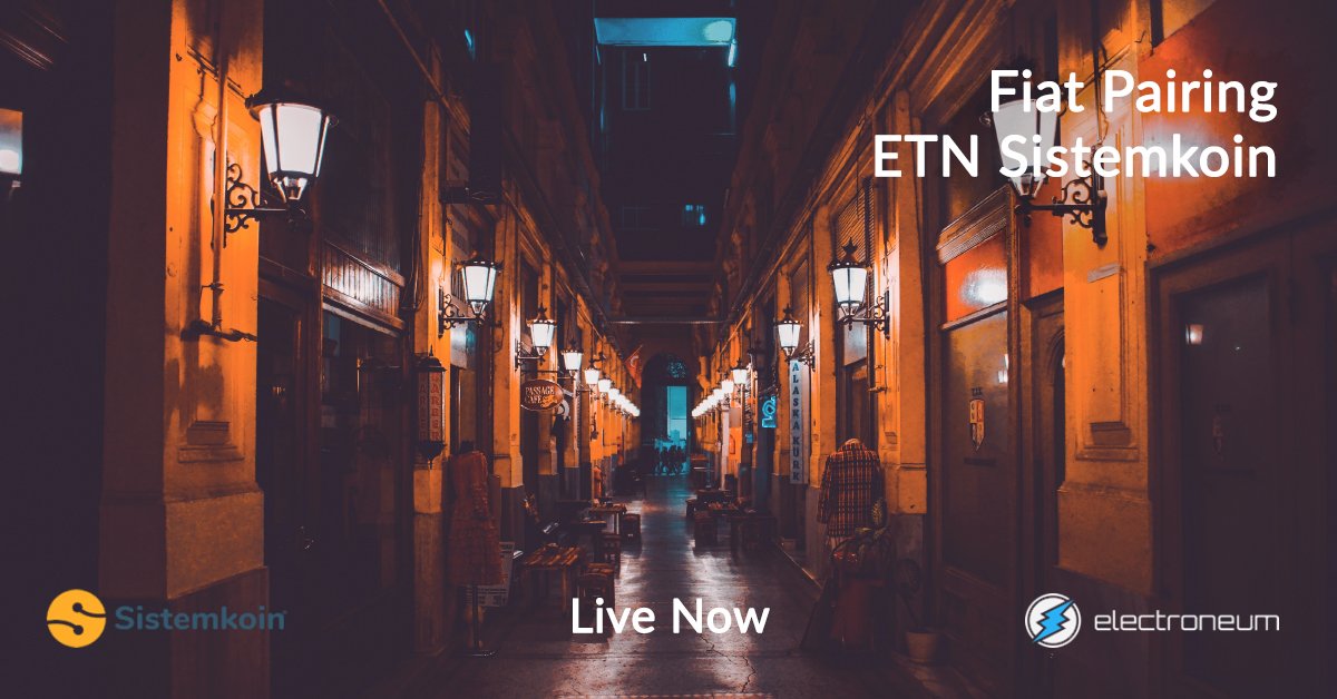 electroneum's tweet image. Did you know #ETN is now live on @SistemKoin, Turkey’s biggest crypto exchange? We’ve been listed with Lira, Dollar and BitCoin pairings! 

This is a massive deal for ETN – it gets us into the Turkish market and provides a fiat gateway for potential vendors. Exciting times!