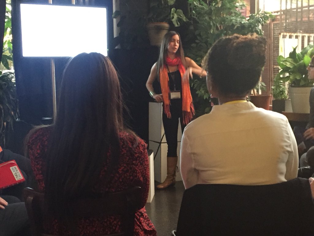 Session by <a href="/amaniinst/">Amani Institute</a> at #GlobalPerspectives18 by Ilania Rabbat on social innovation, discussion about how to put into practice changes you want to see: We see problems to “solve” but to make change happen we need to “sense” what people are thinking and feeling before acting