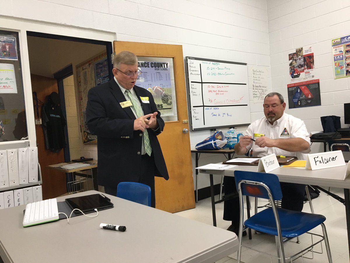 Emergency Management Approval Session at Vance County HS - 1st Approval in State- Hosted by Frank Brown, Public Safety Teacher. #VanceCoProud