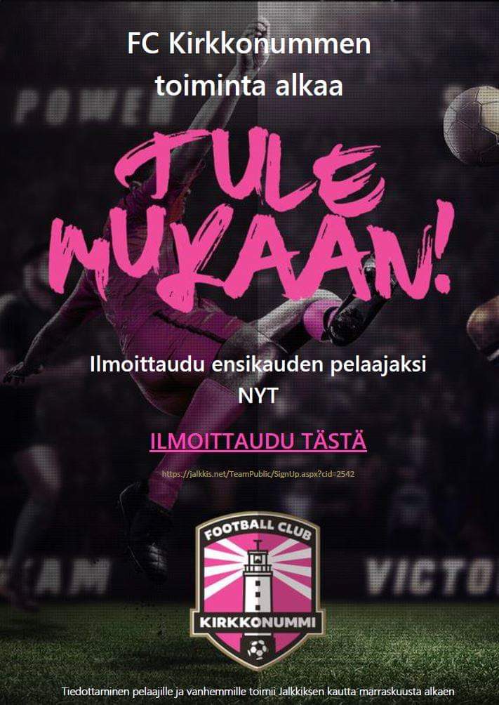 FCKirkkonummi's tweet photo. Nyt se alkaa! FCK joukkueiden muodostus https://t.co/DIKopjgvtI palveluun. Elämme jännittäviä viikkoja. #fckirkkonummi #kirkkonummi #veikkola #masala #sundsberg #junnufutis #jalkapallo #spluusimaa https://t.co/XW7OQxFB1l