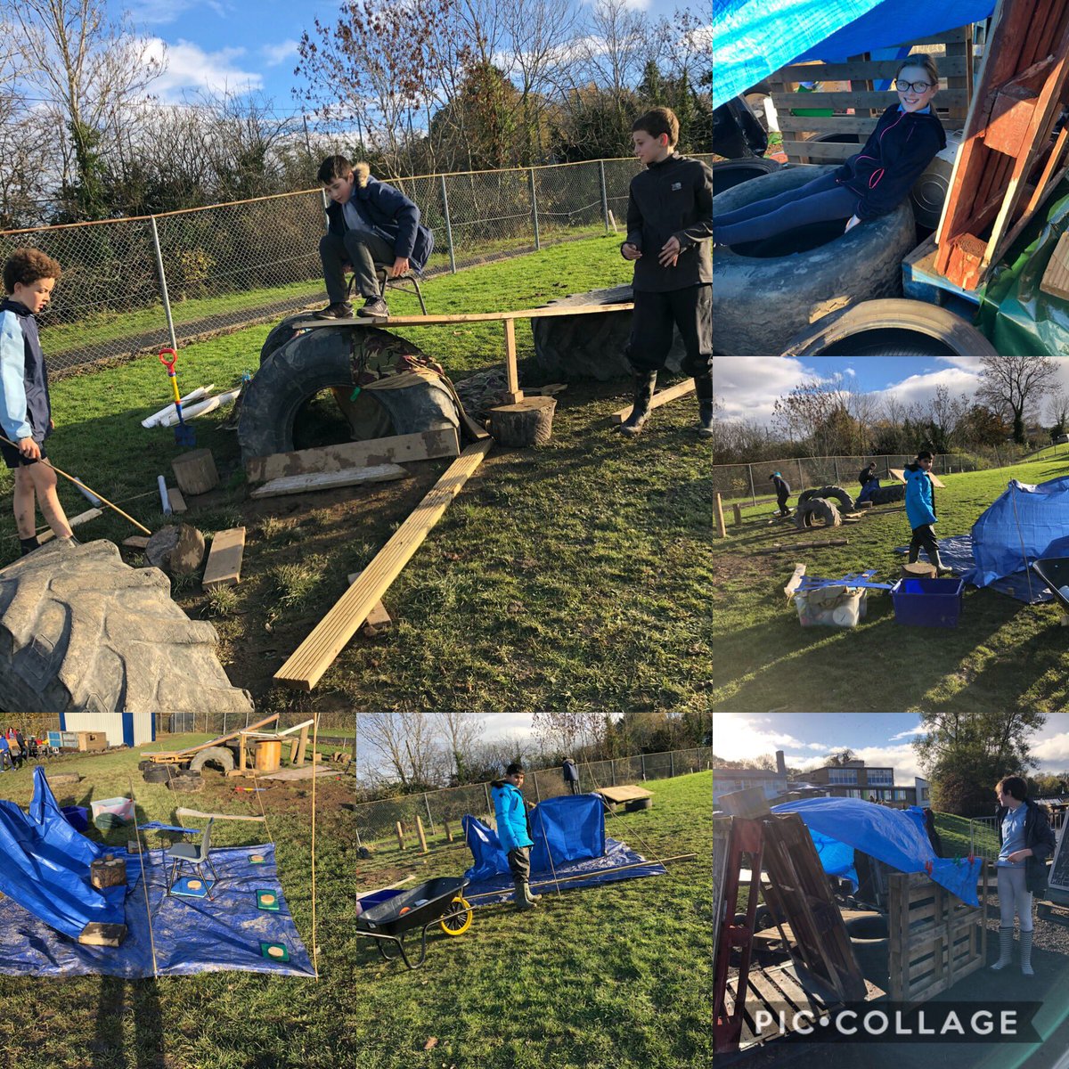 OLM_Primary's tweet photo. P7d demonstrated excellent imagination, problem solving, team work and engineering skills today during our ‘Build a Den’ challenge. #OutdoorClassroomDay #thinkinglikeanengineer #muddymovers https://t.co/vBo9XIqXor