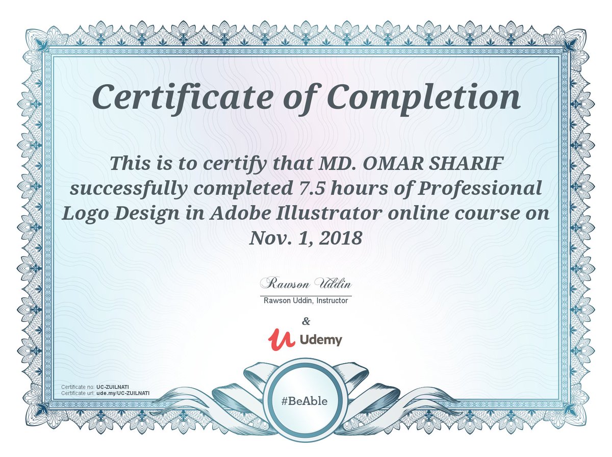 omarsharif1061's tweet photo. logo design course was completed from Udemy https://t.co/mThZPWSwoR