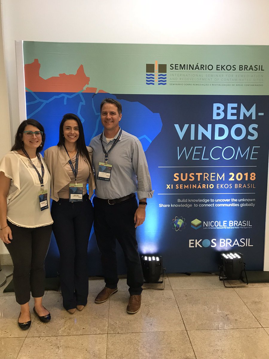 CDMSmith's tweet photo. Our Mel Harclerode, Maria Lemes and Mike Lamar are at the EKOS International Seminar for Remediation &amp; Redevelopment of Contaminated Sites this week in Brazil. Yesterday, Maria co-presented "Transforming Environmental Liabilities to Assets" #EnvironmentalEdge https://t.co/3E91kjuwuQ