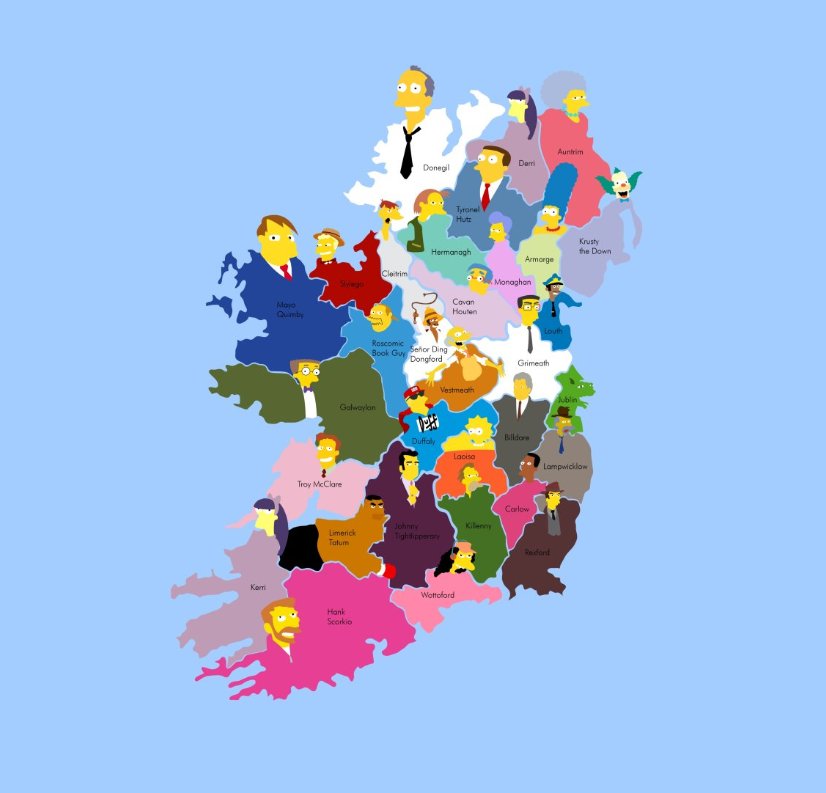 iresimpsonsfans's tweet image. Remember that Simpsons character-themed map of Ireland that literally made BBC news? Get it on a mug, a sticker, a poster, whatever you want! Ideal Christmas gift for that weirdo in your life.

isf.threadless.com/designs/simpso…