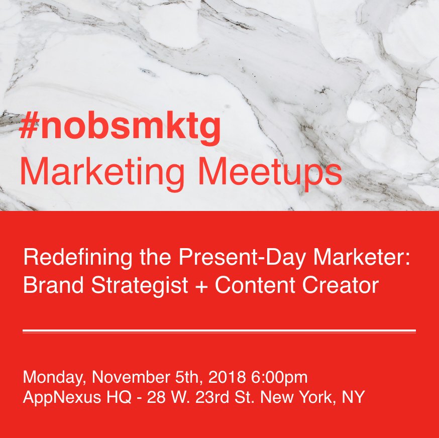 nobsmmu's tweet photo. Last chance to RSVP! Join us on 11/5 as we chat with our panelists about how they have grown, pivoted, or re-defined their roles to transform their careers + network with your peers. Link and info in bio. #nobsmktg #marketing #meetup RSVP at https://t.co/RqGgNpNJNe https://t.co/9sA324ycnA