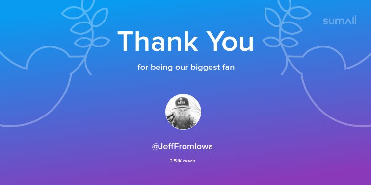 Our biggest fans this week: <a href="/JeffFromIowa/">Whitetail Bucks Wisc</a>. Thank you! via sumall.com/thankyou?utm_s…