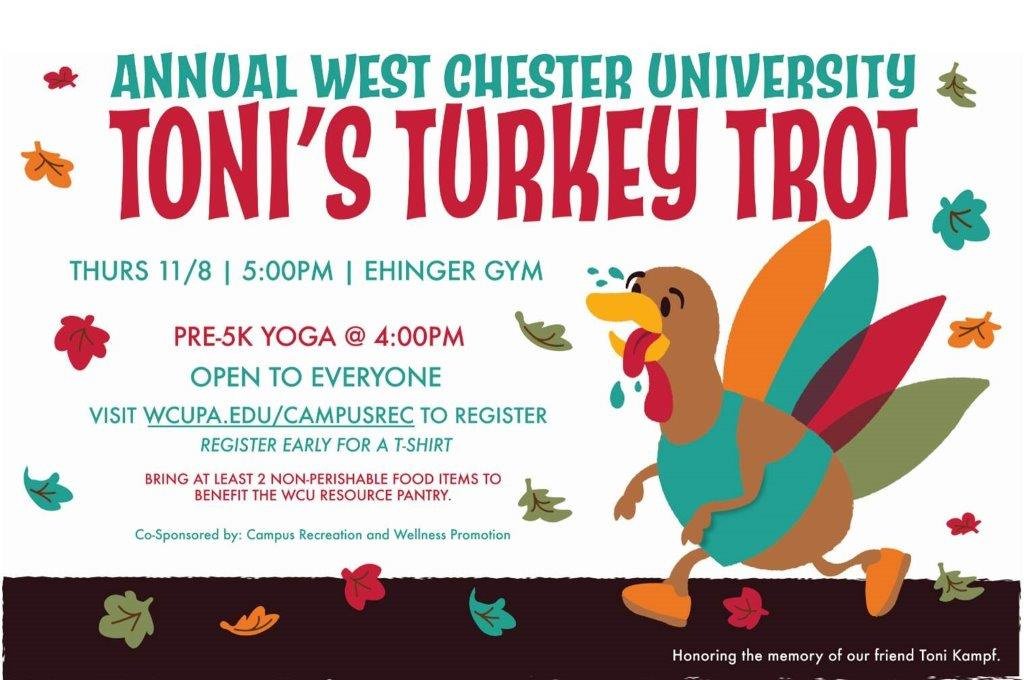 WCUPantry's tweet photo. It's that time of year again! The annual Turkey Trot is next Thursday (11/8). Your donation of two nonperishable food items benefits the WCU Resource Pantry and directly impacts students on campus. Don't miss out on this night of community spirit! #WCUWellness #WCUResourcePantry https://t.co/Mq5R4EoXJ7