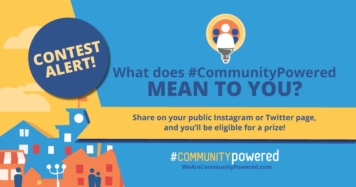 Contest Alert! What does being #CommunityPowered mean to you? Share on your public Twitter or Instagram page, and you’ll be eligible for a prize! Prizes include popcorn poppers, globe string lights, and LED acrylic snowmen and a grand prize of Wi-Fi thermostats 🎉 #PublicPower
