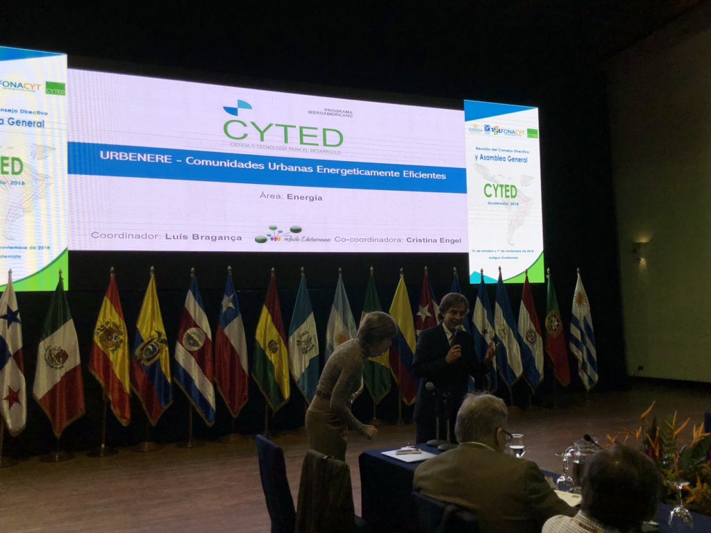 Programa_CYTED's tweet photo. presentación resultados destacables Red comunidades urbanas energéticamente sostenibles ( URBENERE ) presentada por Lluis Bragança y Cristina Engel de Álvarez #cyted https://t.co/VyA2oCQGWR