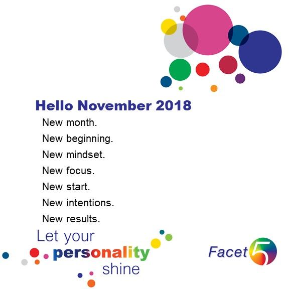 Facet5's tweet image. New month and the penultimate one for 2018.  You don't have to wait for the new year to make changes that you know are necessary now. #highwill #lowwill #PowerofPersonality #RealiseYourPotential #LeadershipDevelopment #ThursdayThoughts