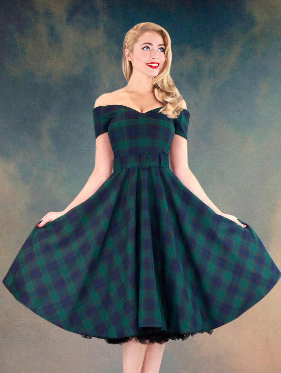 british retro tartan dress
