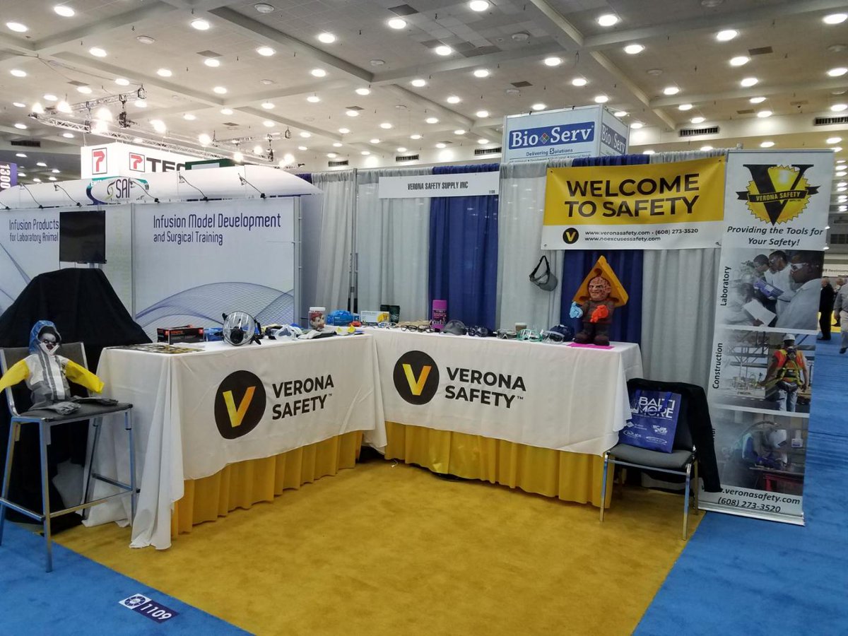 VeronaSafety's tweet photo. Update from our cheeseheads at the @AALASnational meeting!  Notice anything *spooky* about our booth?? #HappyHalloween #AALAS18 #NoExcusesSafety https://t.co/DRNGMOGNOp