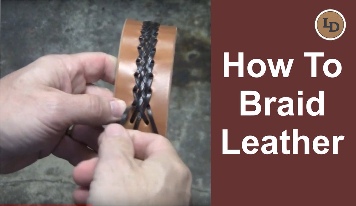 Leather braiding video youtube.com/watch?v=-hyyCS… with leather craft tutorial on braiding. Learn this decorative three braid technique.  #LearnToBraid #LearnLeatherBraiding #LearnToBraidLeather