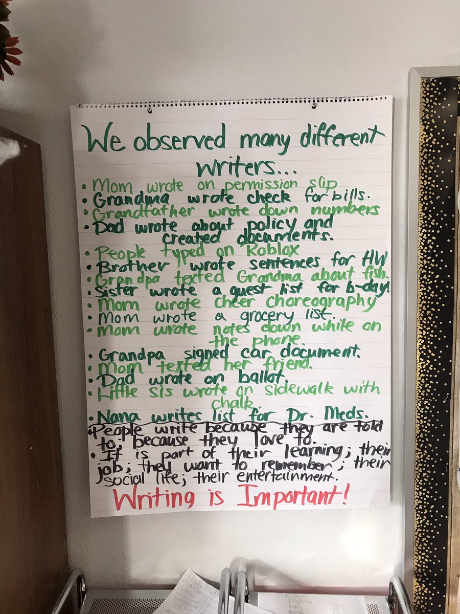 MrJacobRamirez's tweet photo. Students had a couple of days to observe writers around them. Today, we sat in a circle and discussed who we saw writing, what they were writing, and the importance of writing in our everyday lives. Thank you @jcsnine for this lesson! We then reflected with a quick-write! https://t.co/scUEPIe9mf
