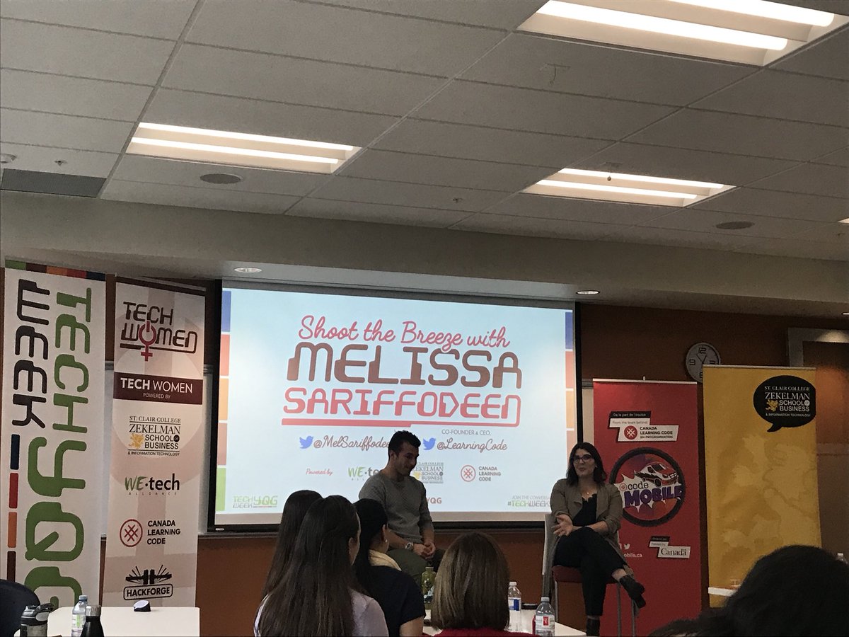 genesis_stclair's tweet image. Shootin’ the Breeze with @melsariffodeen - Co-founder &amp;amp; CEO of @learningcode. 

Powered by the Zekelman School of Business as apart of @WEtechAlliance Tech Week! 

#techweekyqg #techwomenYQG