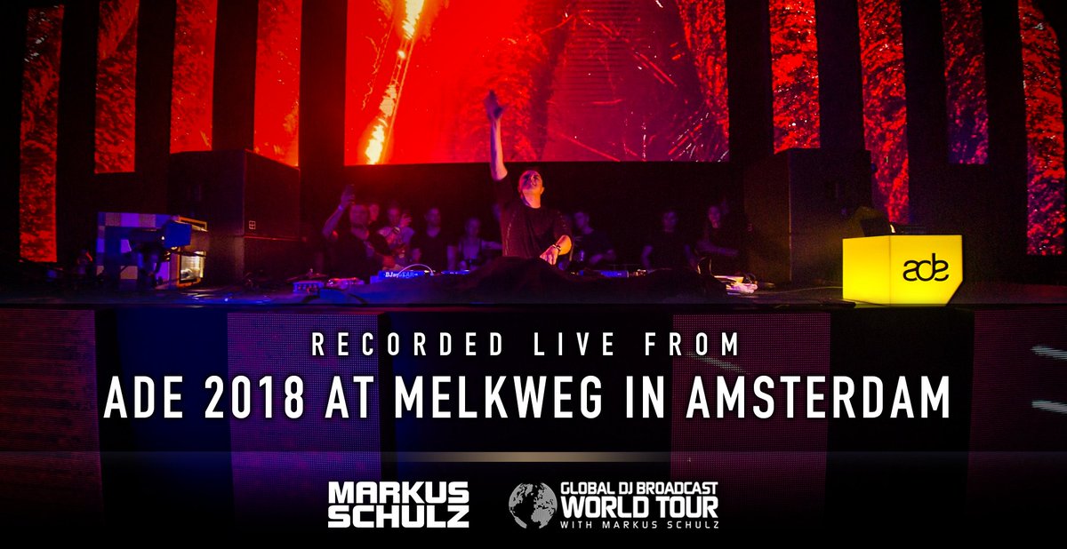 MarkusSchulz's tweet image. World Tour day on #gdjb and back to #ADE18 for highlights of the open to close solo set at @melkweg Amsterdam.

Live now on
facebook.com/markusschulz
@gdjb
youtube.com/markusschulz
and di.fm/trance

Enjoy.