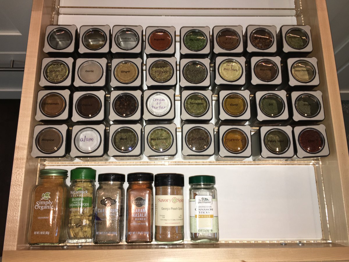 organizedrawers's tweet photo. Get your spice drawer ready for the holidays:
1) Decant your spices into our NEW space-saving Square Spice Containers.
2) Design an practically perfect organizer for your spice containers.
3) Try some new spices - you now have room for them in your super-organized spice drawer! https://t.co/rCxkJYmz6m