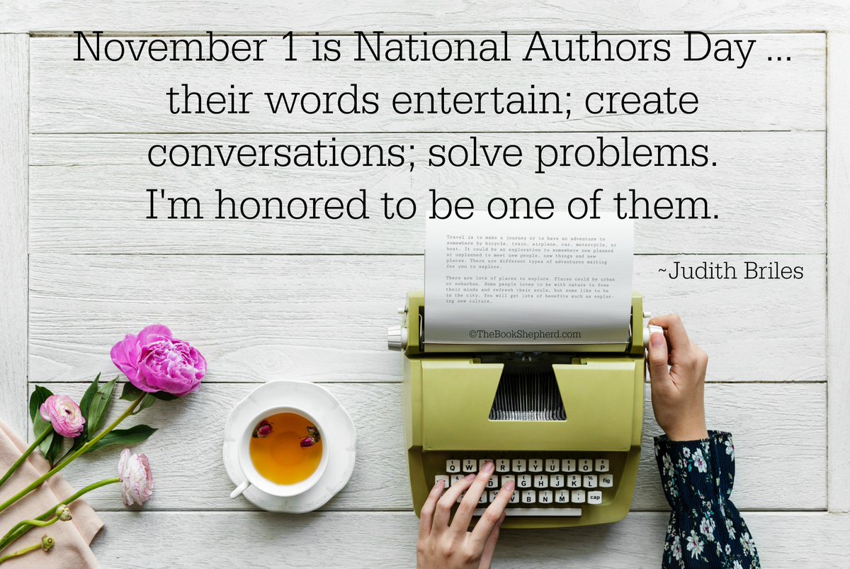 JudithBriles's tweet photo. Woot--today is our day! Celebrate National Author's Day with me ... #authorsday #authors #selpub https://t.co/GPZVwexmU5
