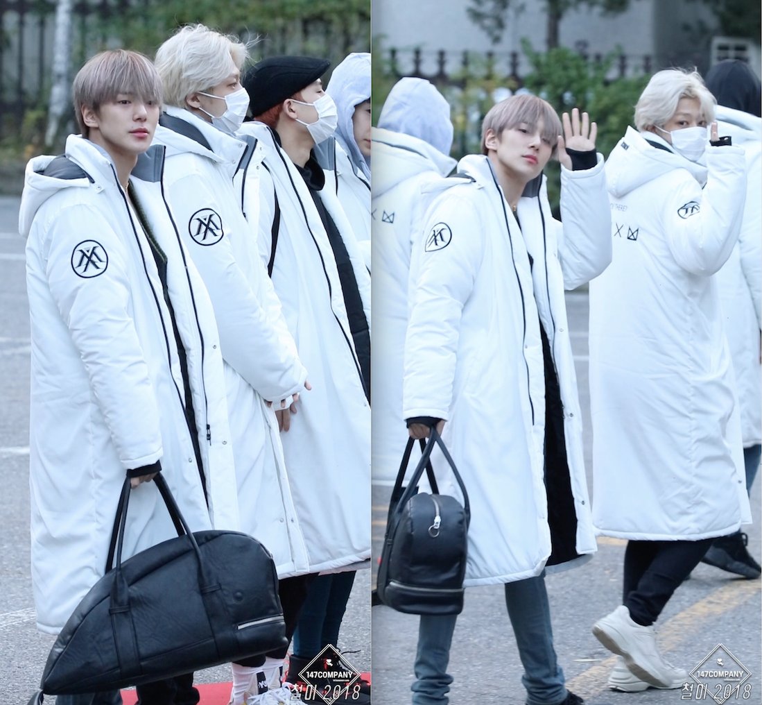 오늘 팬들이 제작해준 패딩 입고 뮤뱅출근하는 몬스타엑스 | 인스티즈
